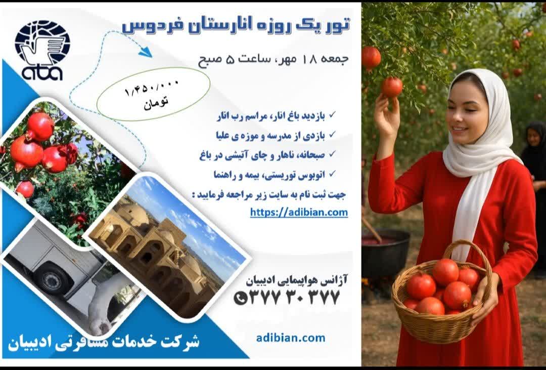 تور یکروزه انارستان فردوس ادیبیان